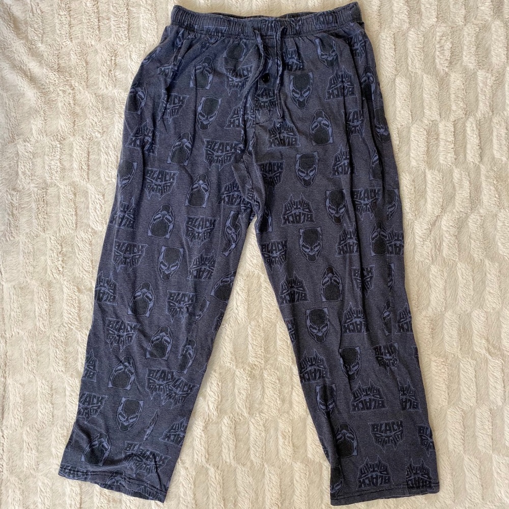 Marvel Black Panther All Over Print Graphic Pajama Sleep Lounge Pants Sz S Mens